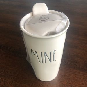Rae Dunn MINE Ceramic Travel Coffee ☕️ Cup NWT